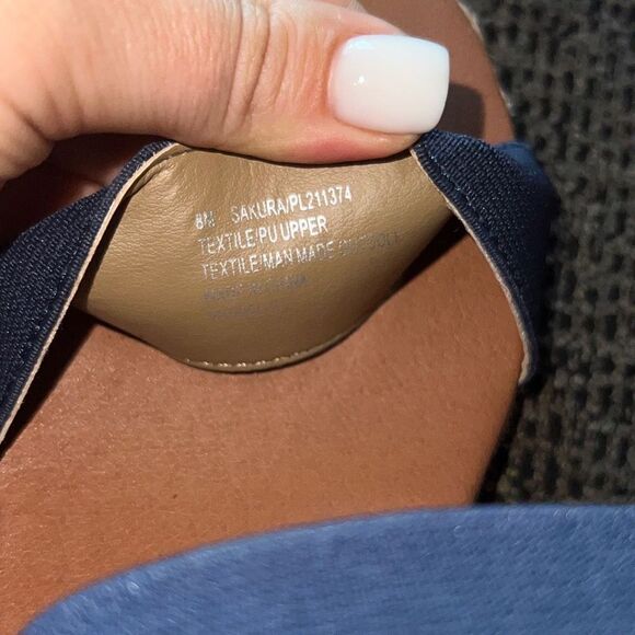 ✨Women's Blue André Assous Allison Elastic Wedge Sandals✨ - Picture 7 of 7